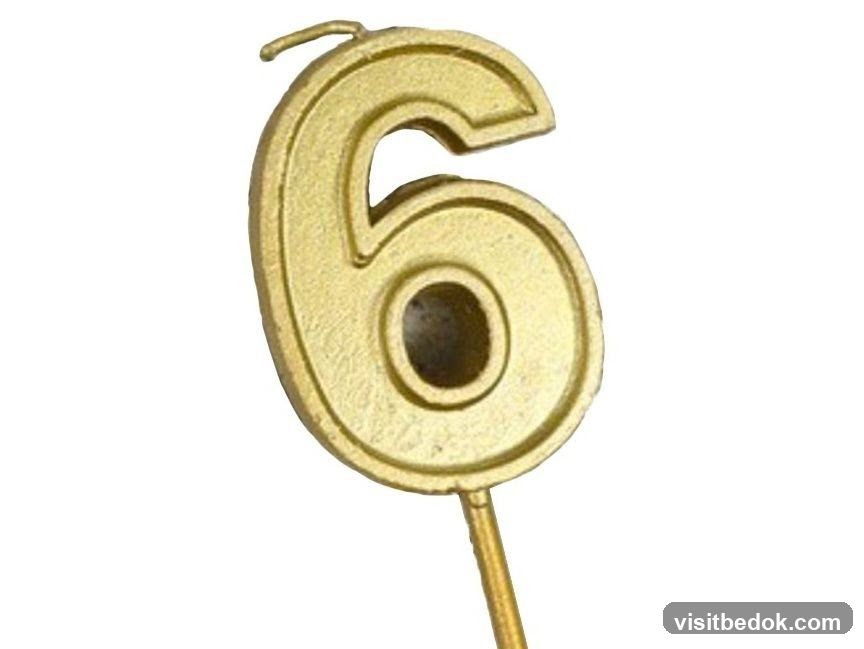 Number 6 Candle