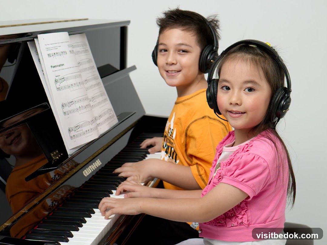 Children playing piano