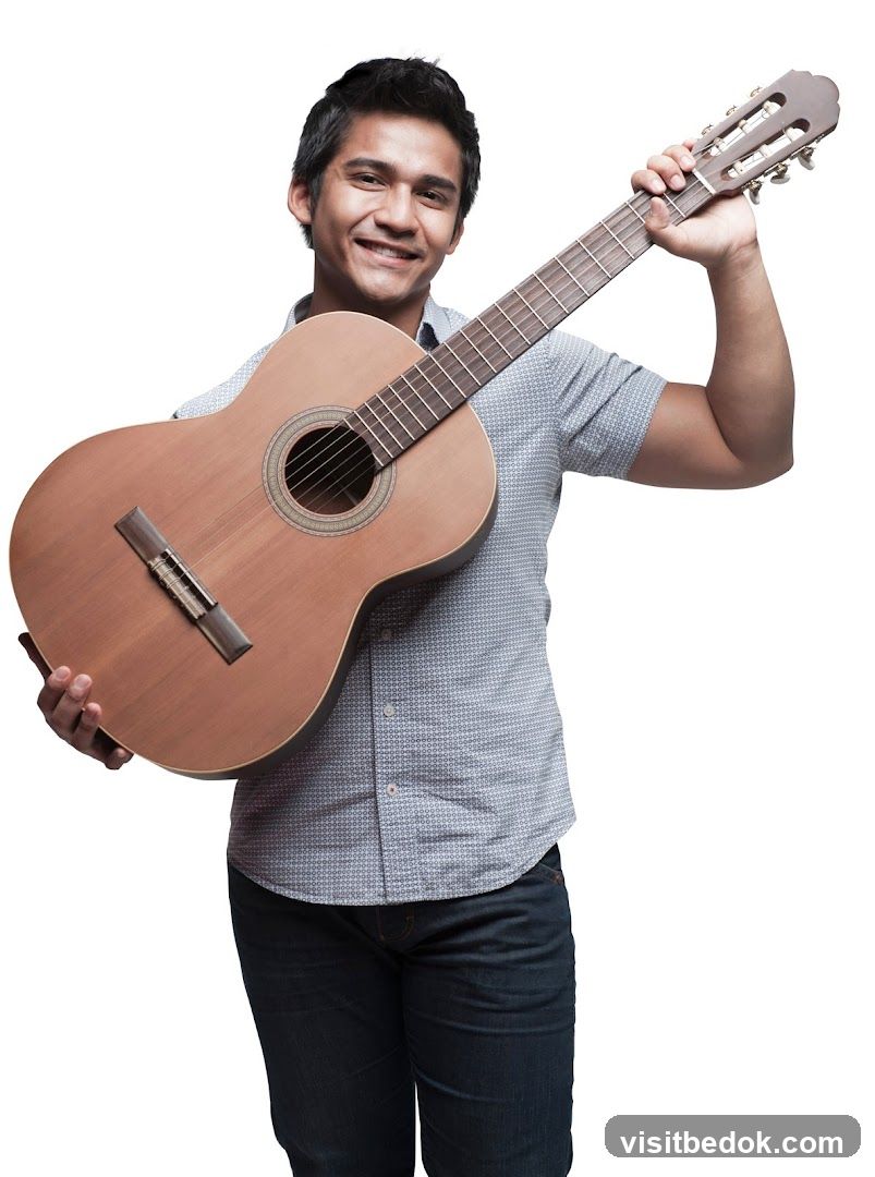 Man holding a guitar