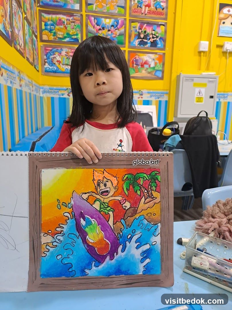 Child holding artwork