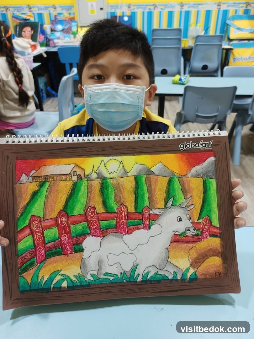Child holding artwork