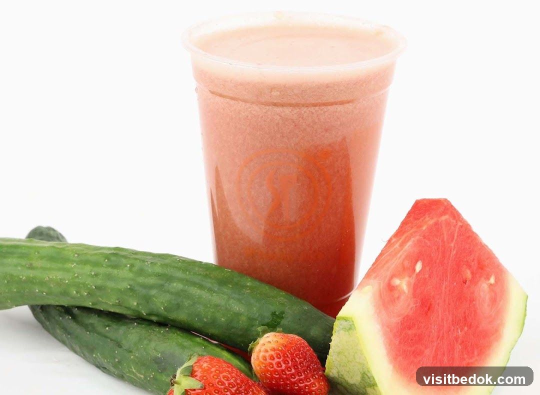 Strawberry Watermelon Juice with Cucumber