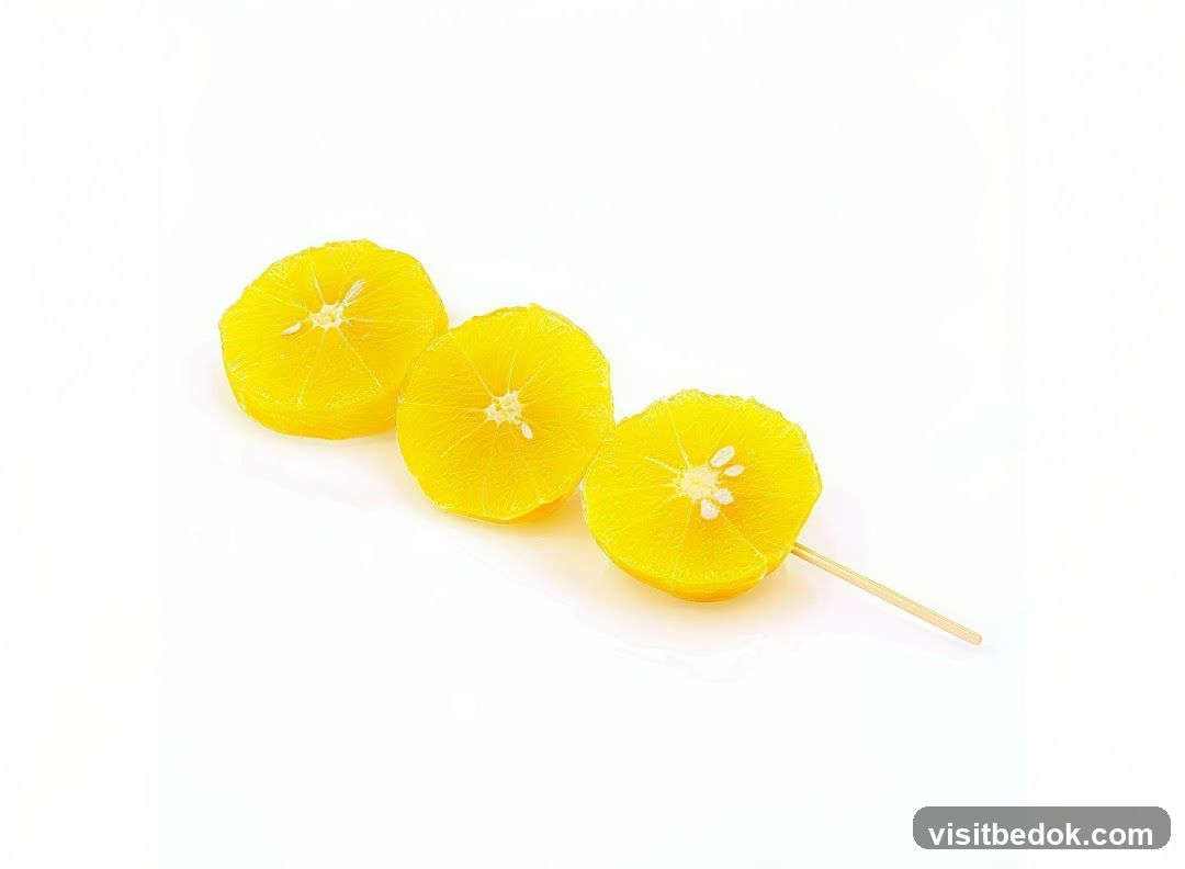 Candied Orange Slices on a Skewer