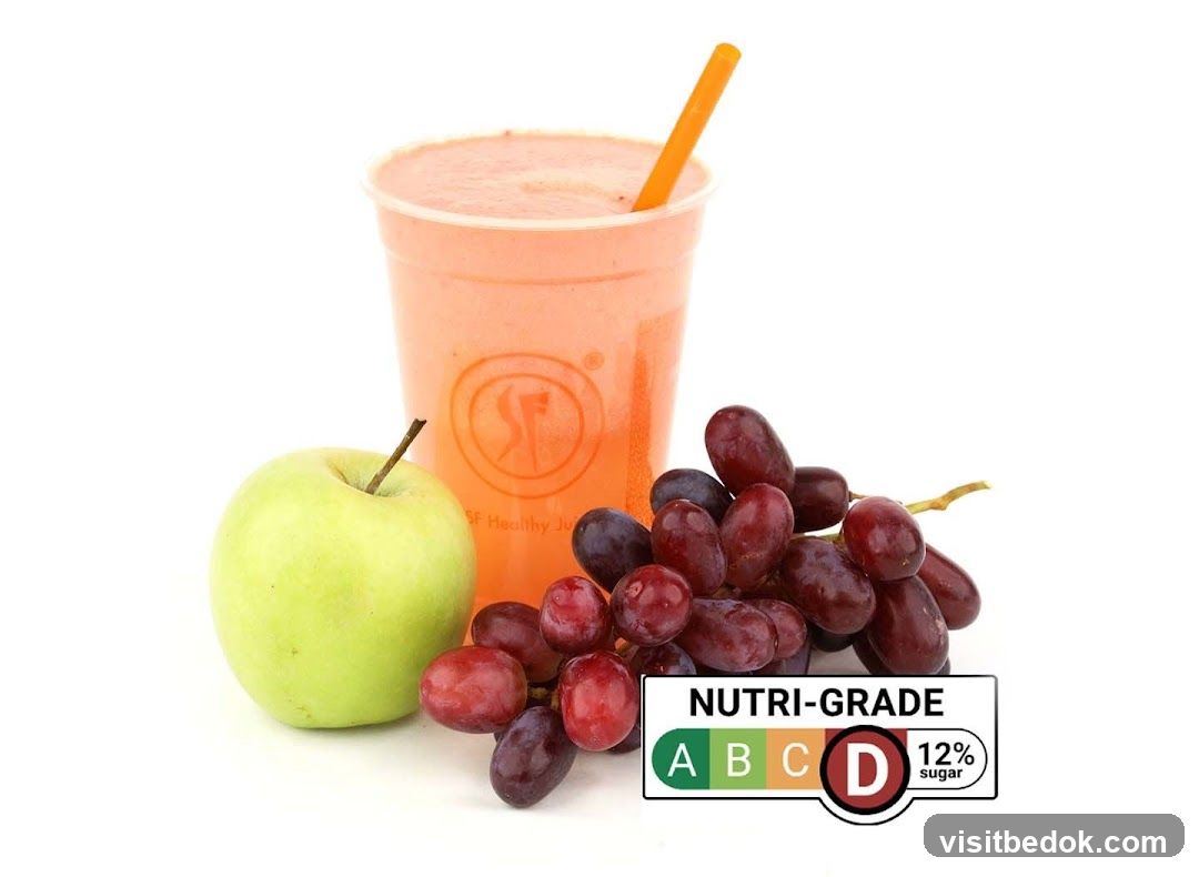 Healthy Juice with Fruits and Nutri-Grade Label