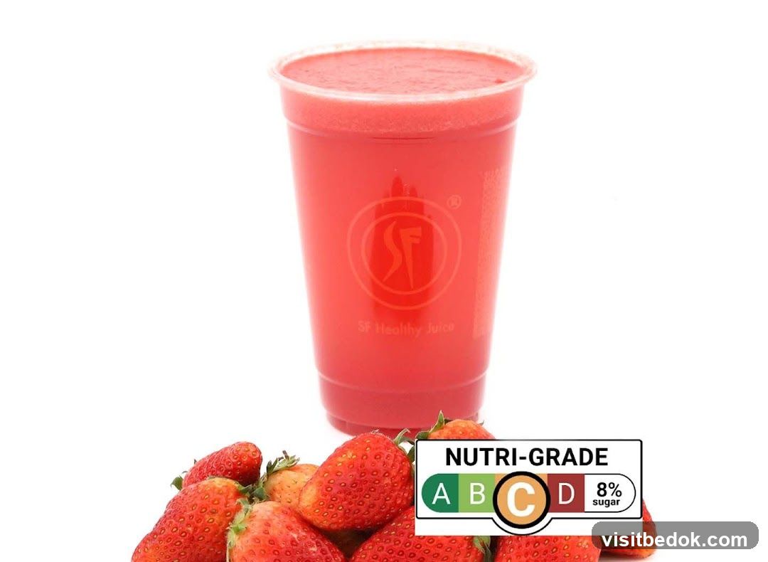 Strawberry Juice with Nutri-Grade Label