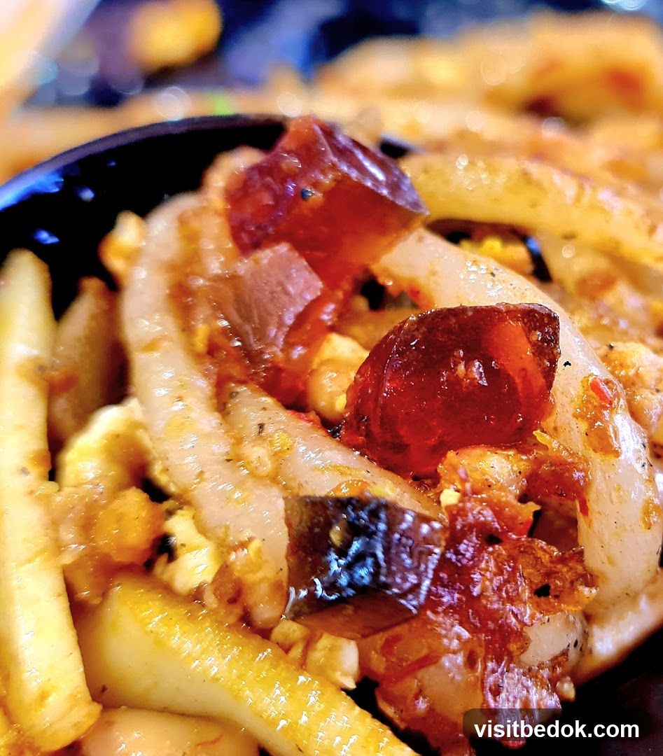 Close-up of Fries with Toppings