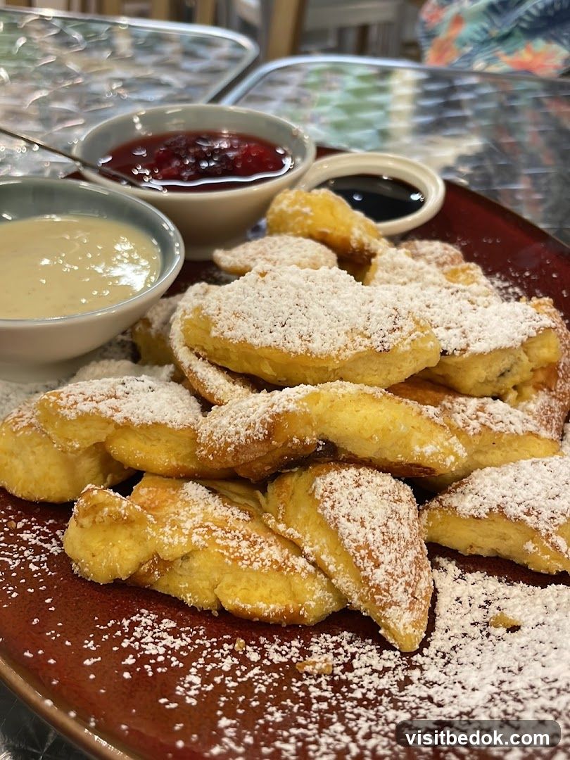 Kaiserschmarrn with fruit compote and vanilla sauce