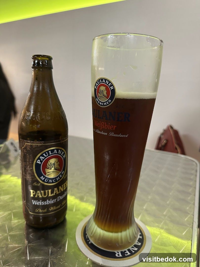 Paulaner Beer Bottle and Glass