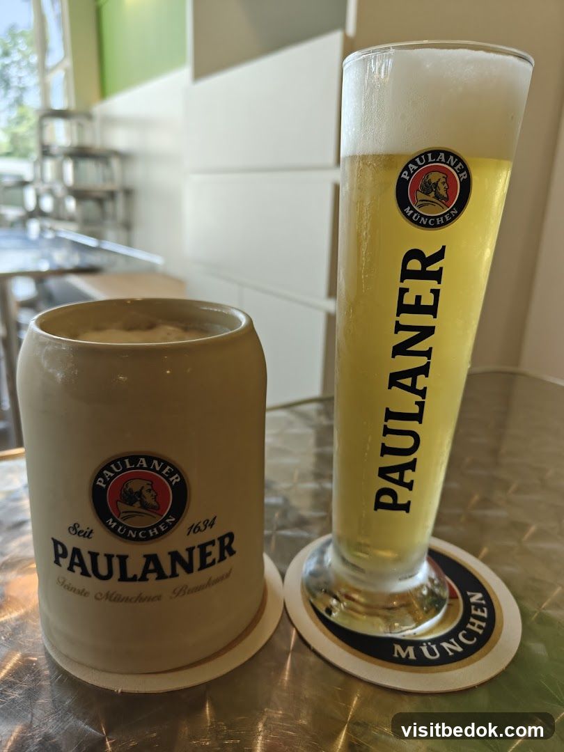 Paulaner Beer Stein and Glass
