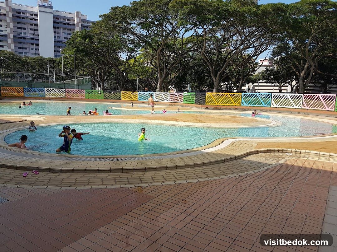 Children playing in a public swimming pool
