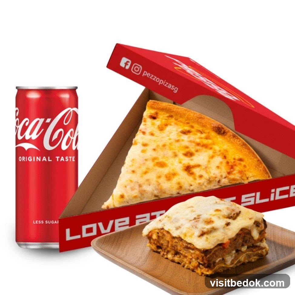 Pizza and Lasagna with Coca-Cola