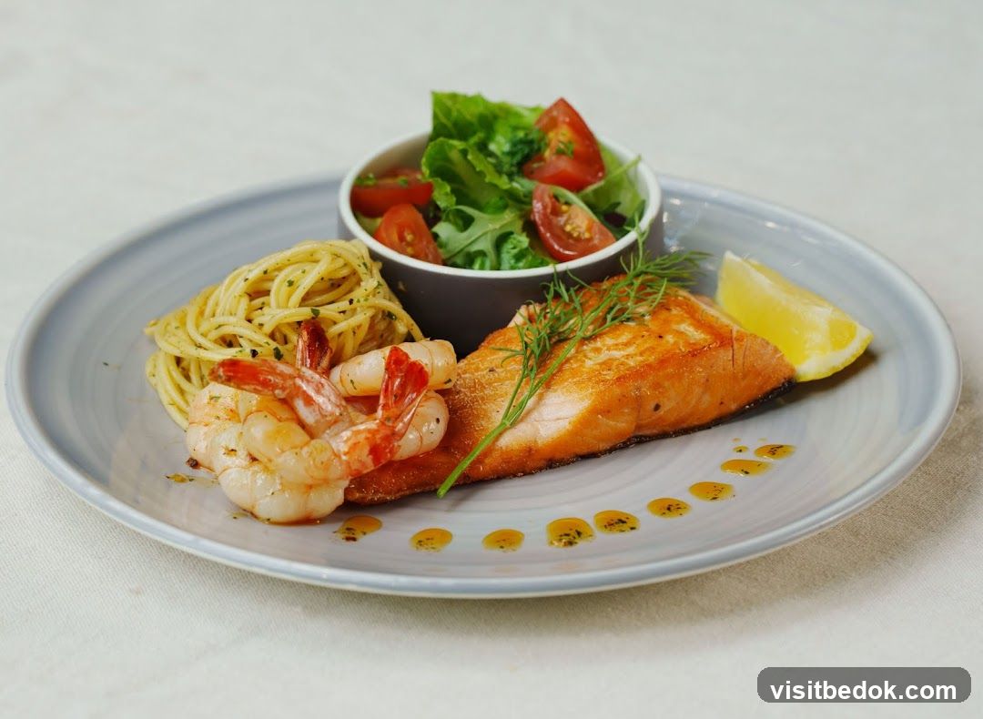 Salmon and Shrimp Pasta