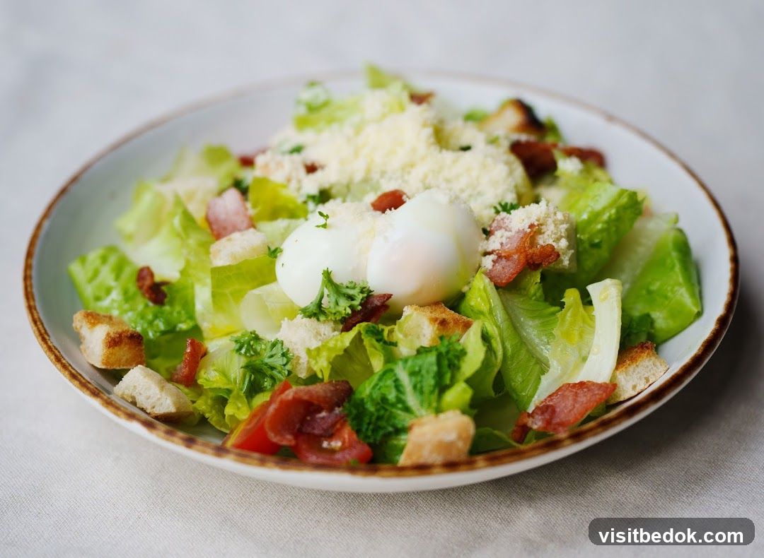 Caesar Salad with Poached Eggs