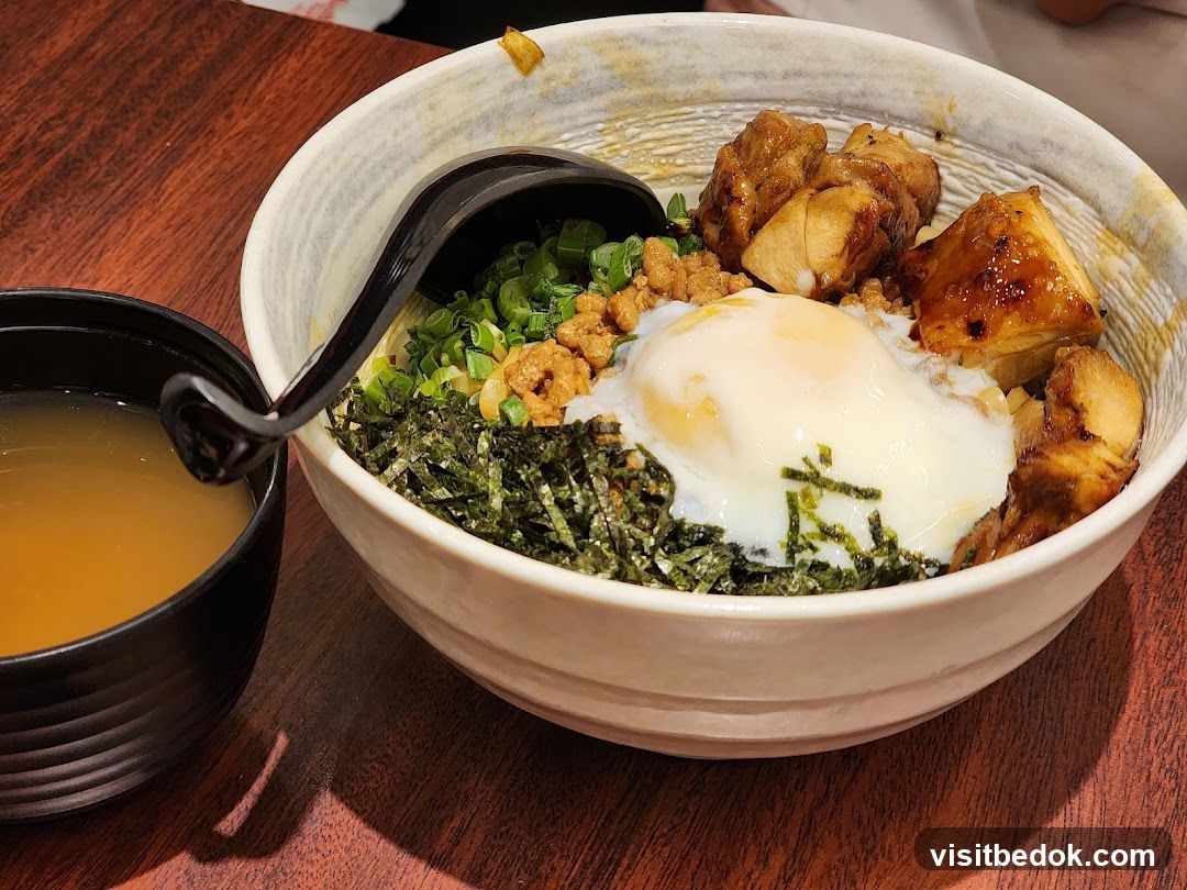 Bowl of food with soup