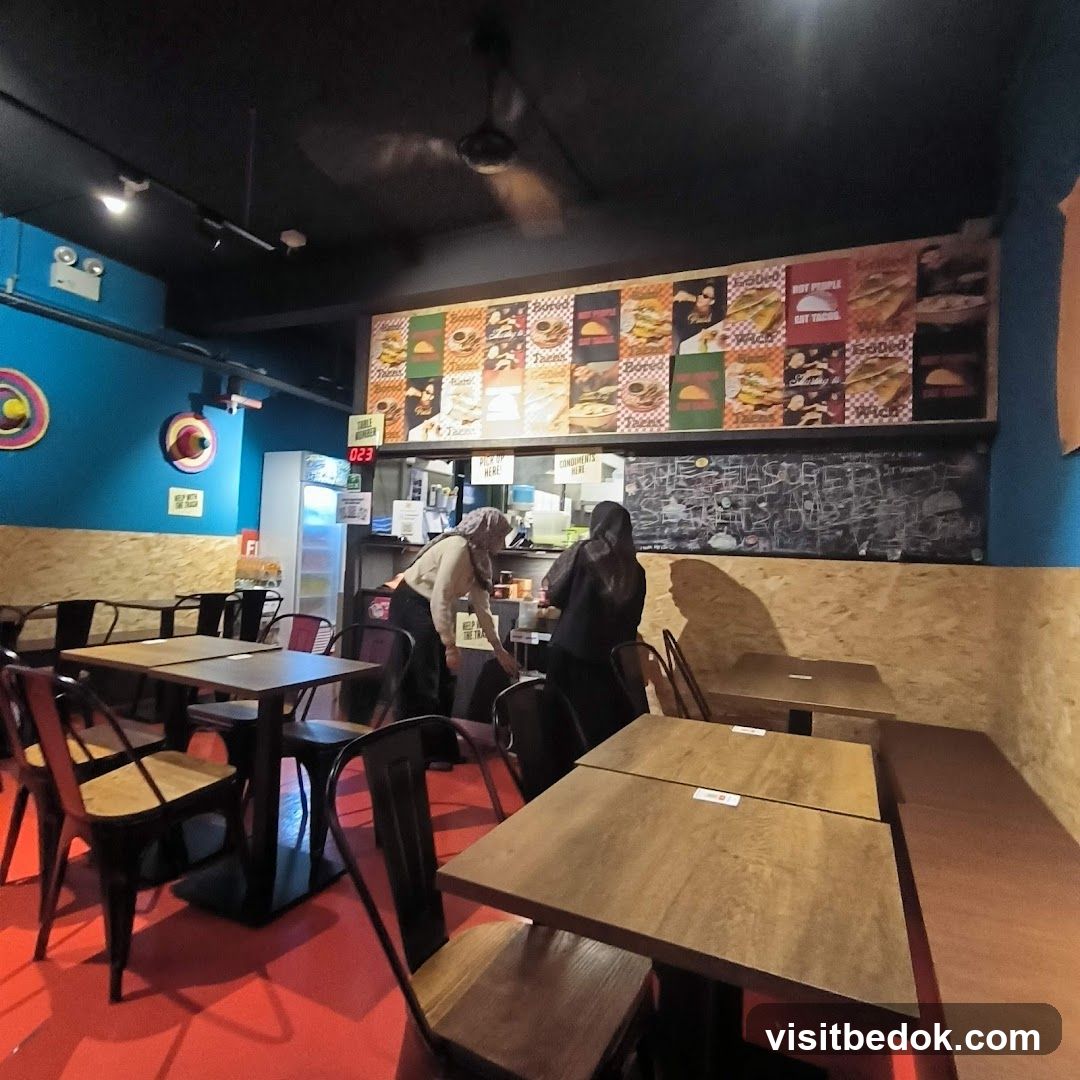 Restaurant Interior with Menu Display