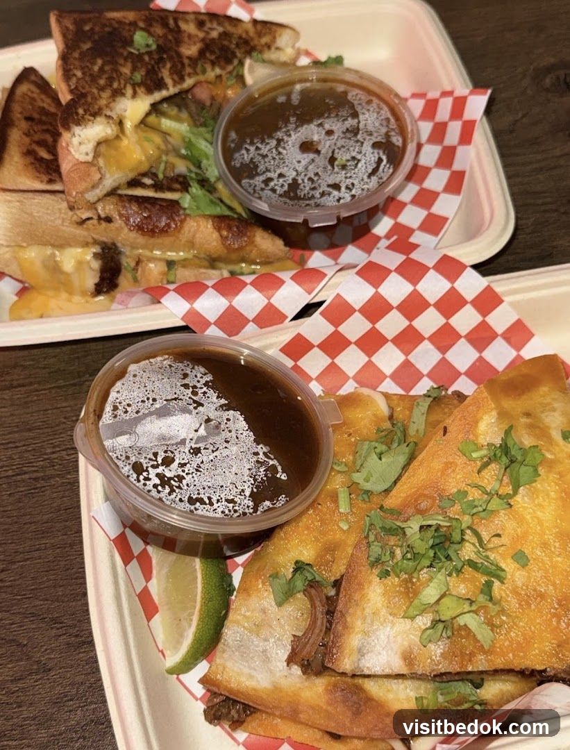 Birria Tacos and Grilled Cheese