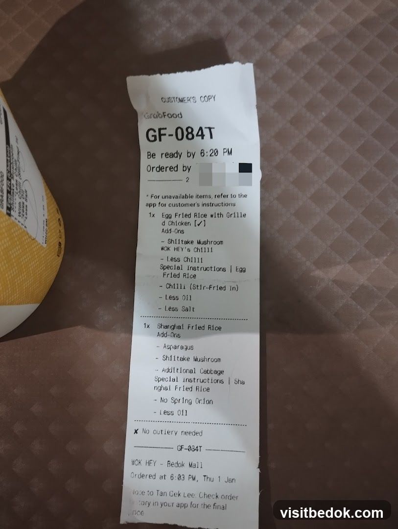 GrabFood Order Receipt
