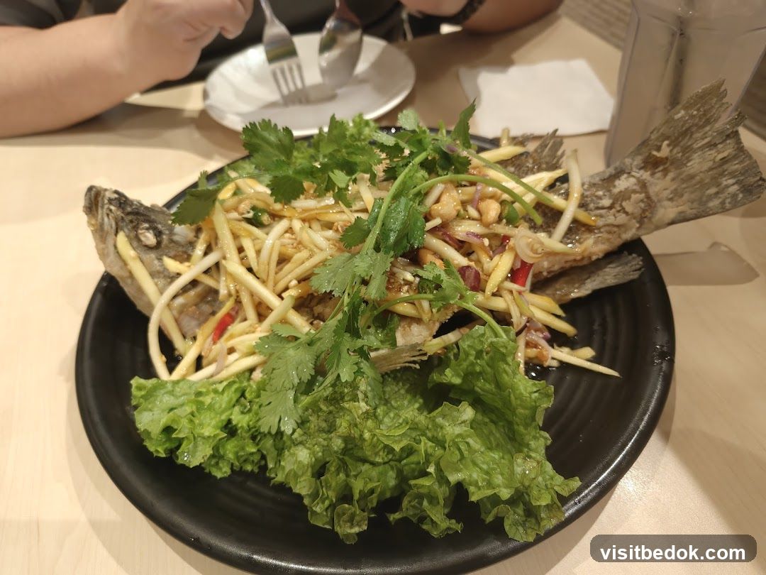 Fried Fish with Mango Salad