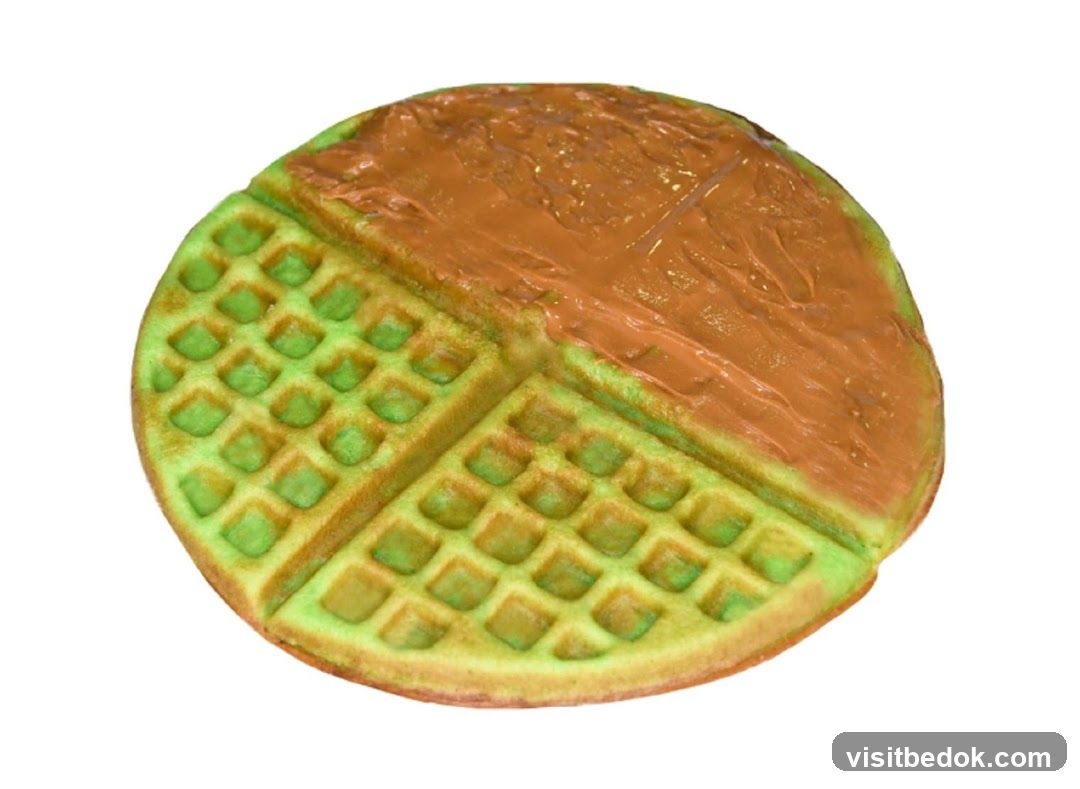 Green Waffle with Spread