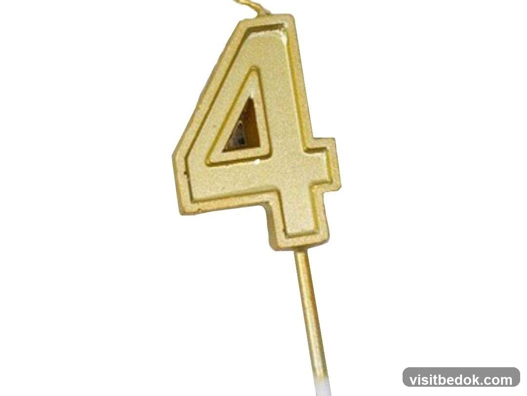 Number 4 Candle