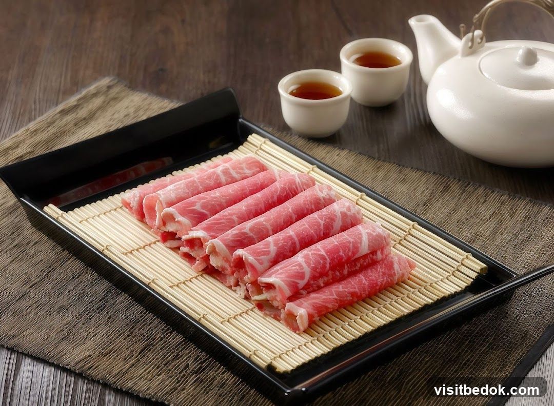 Thinly Sliced Beef Rolls with Tea
