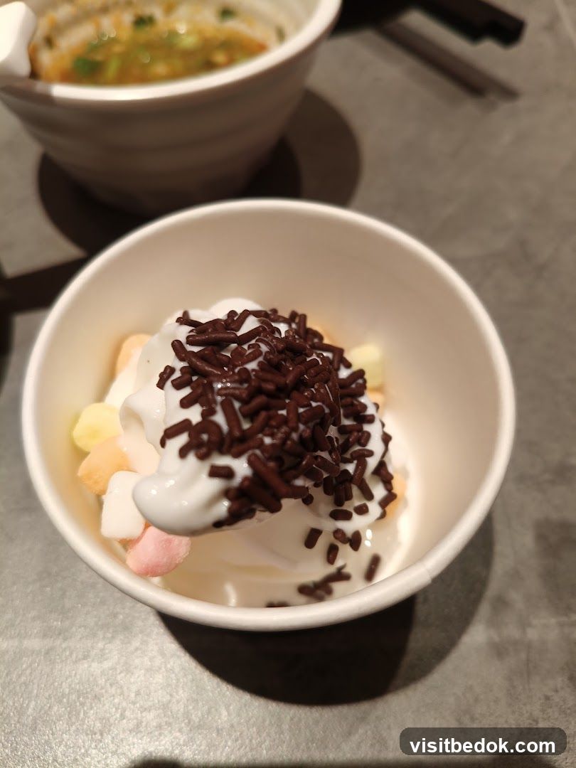 Soft Serve Ice Cream with Sprinkles and Marshmallows