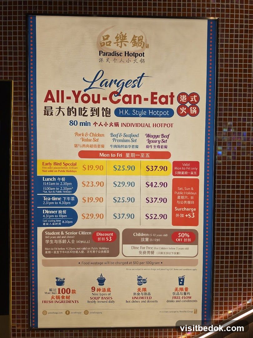 Paradise Hotpot All-You-Can-Eat Menu