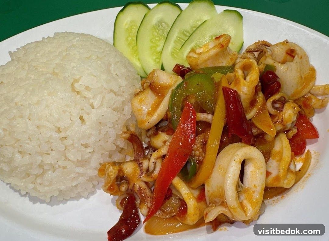 Spicy Stir-Fried Squid with Rice