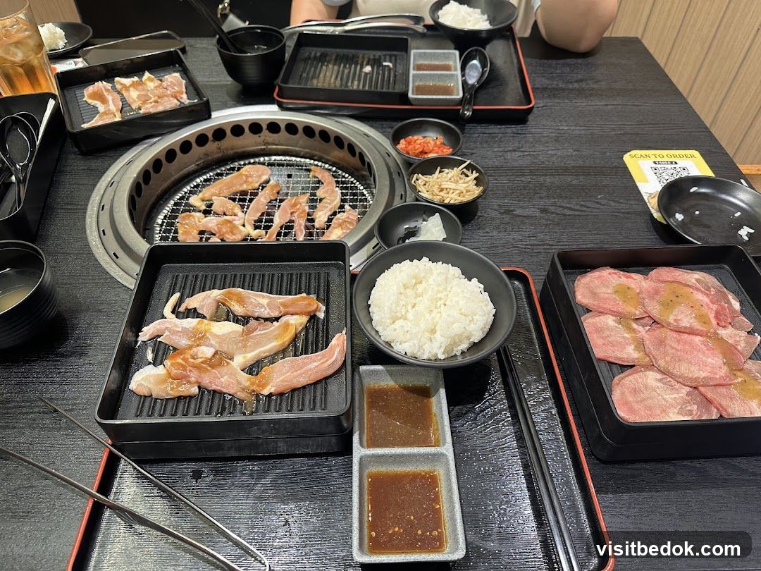 Table with Korean BBQ ingredients