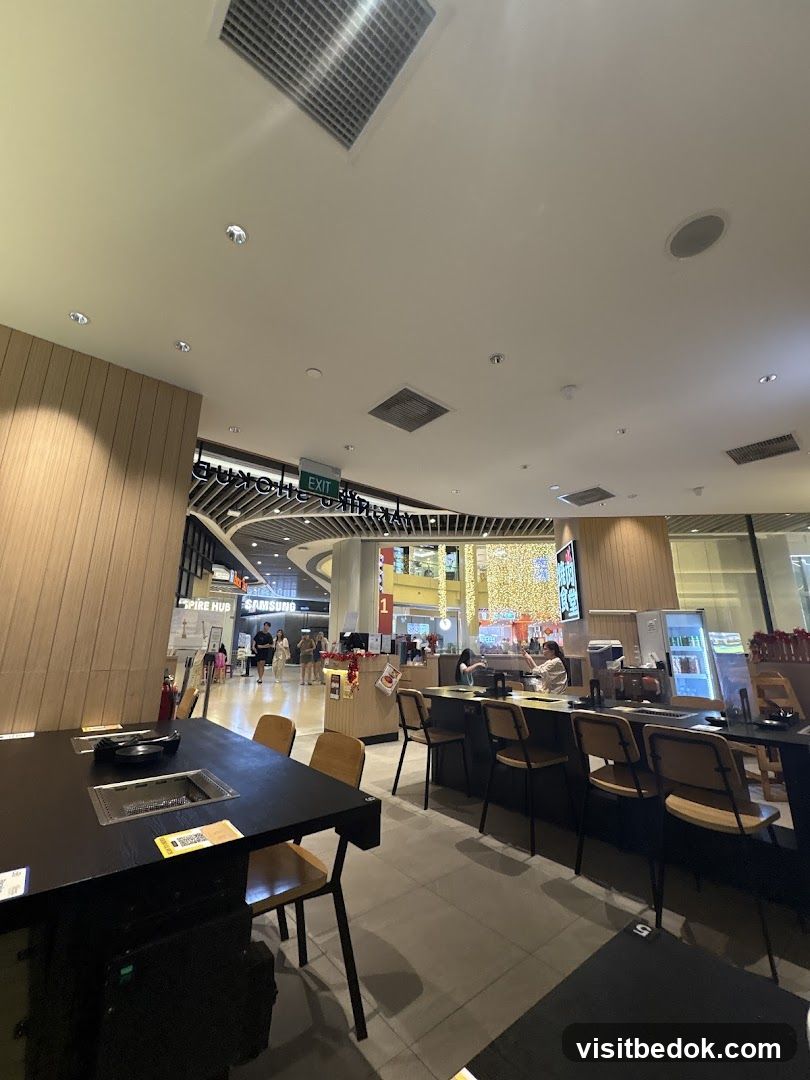 Restaurant Interior with Dining Tables and Counter
