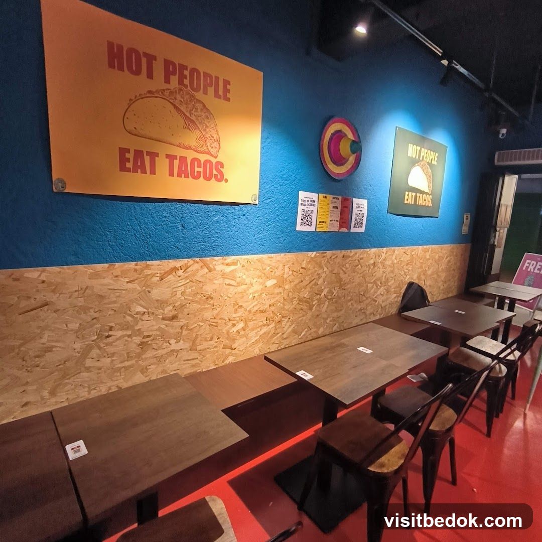 Restaurant Interior with Taco Art