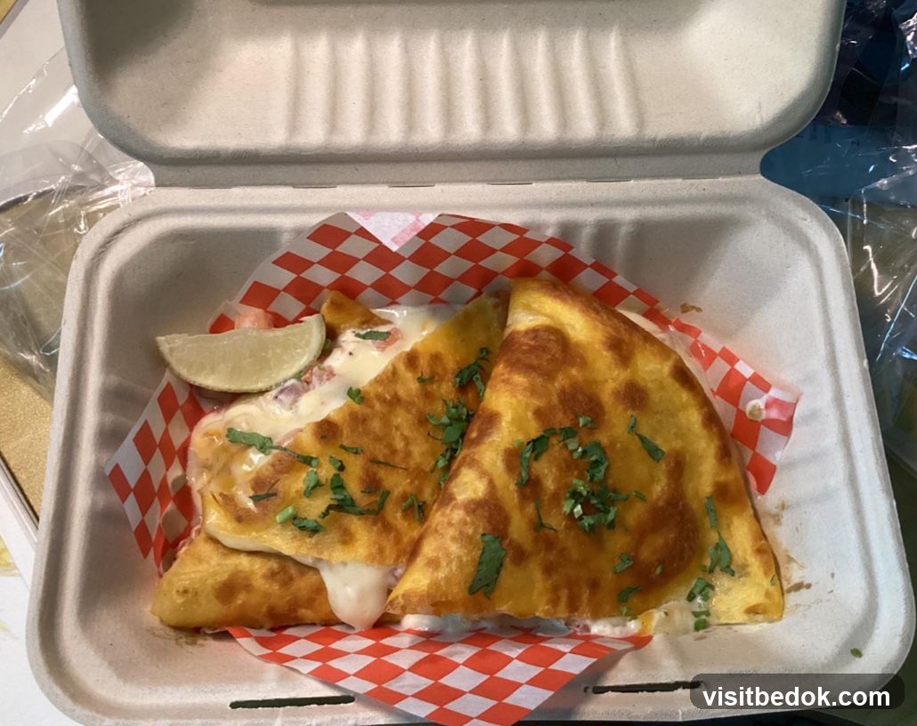 Quesadillas in a Takeout Container