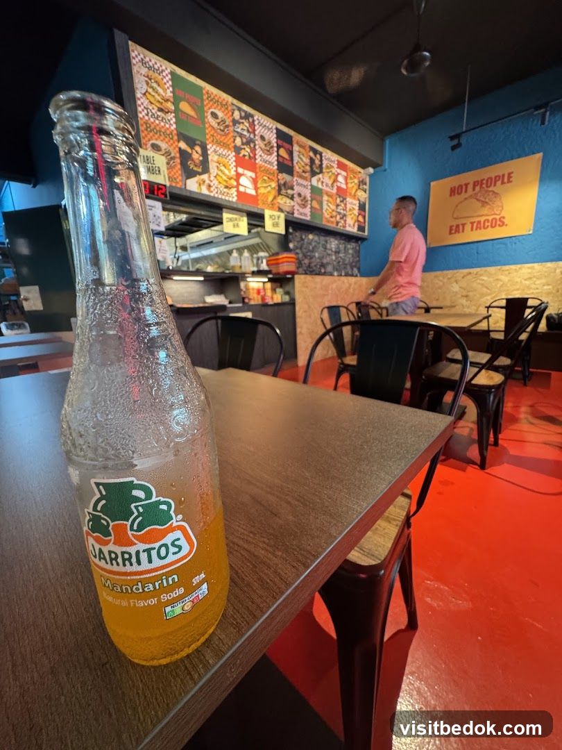 Restaurant Interior with Jarritos Bottle