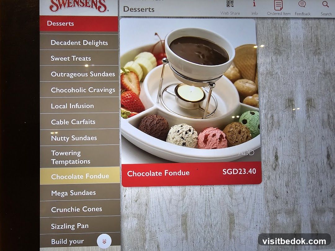 Swensen's Desserts Menu