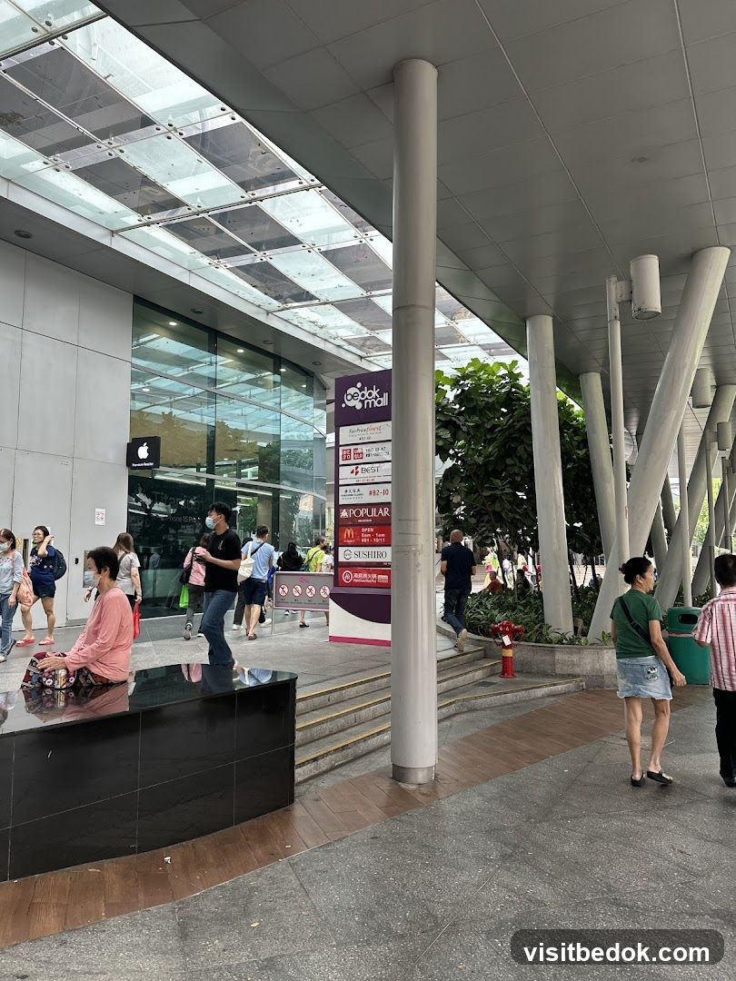 Bedok Mall Entrance with Shops