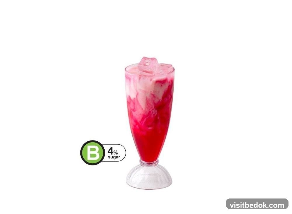 Pink and White Drink with Ice