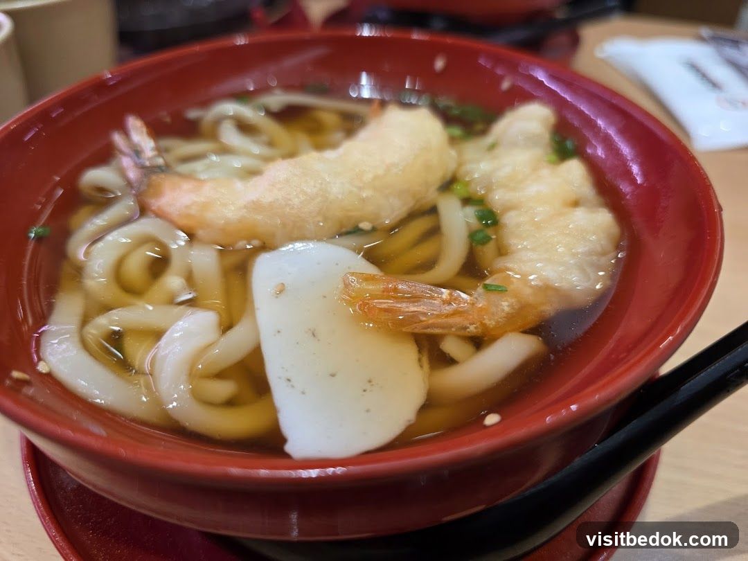 Udon Soup with Tempura Shrimp