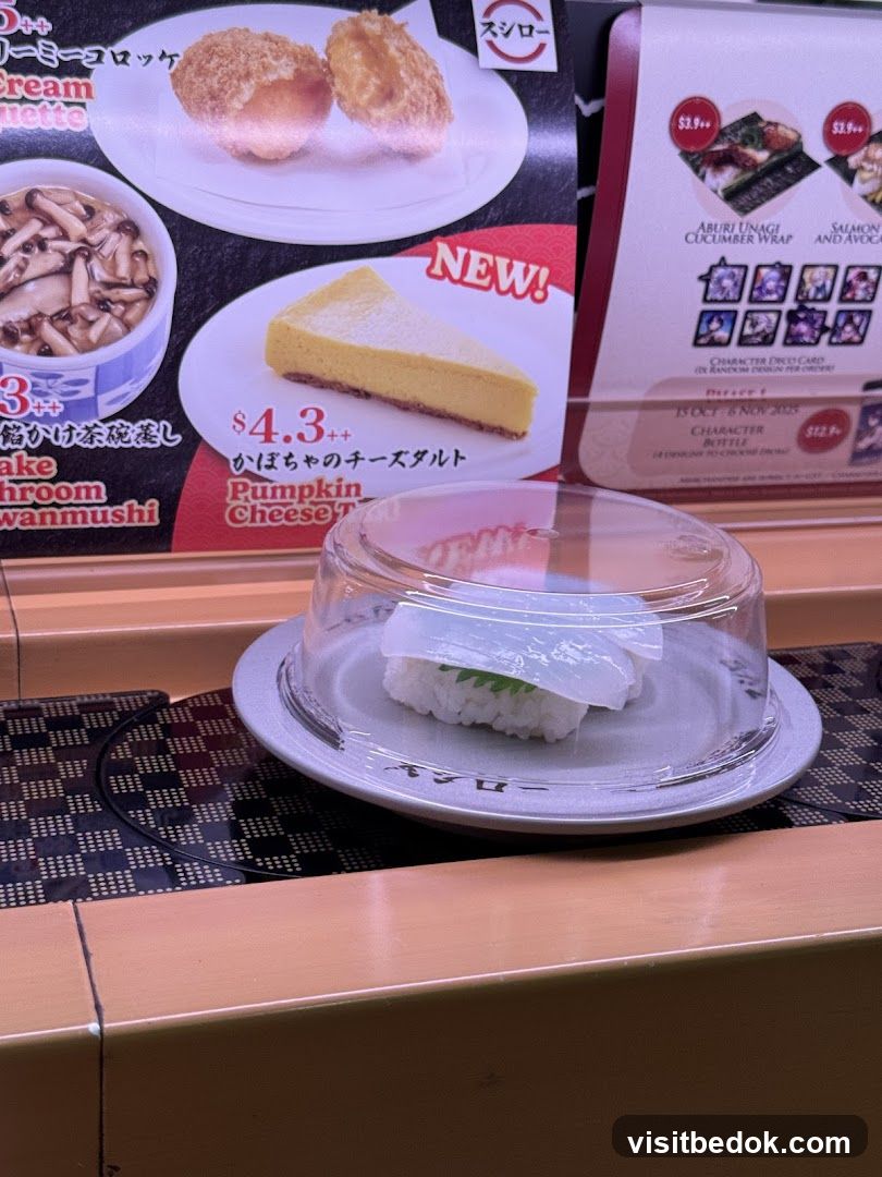 Sushi Conveyor Belt with Menu Items