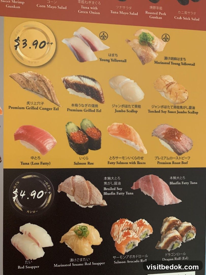 Sushi Menu