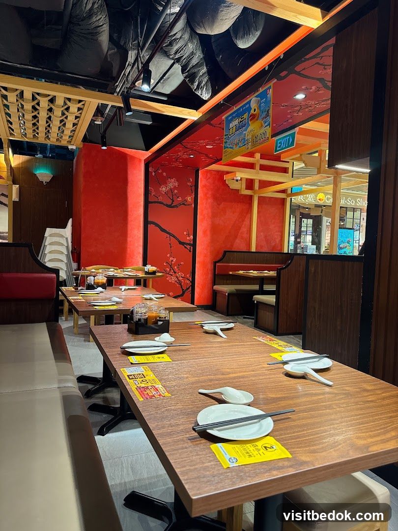 Restaurant Interior with Cherry Blossom Decor
