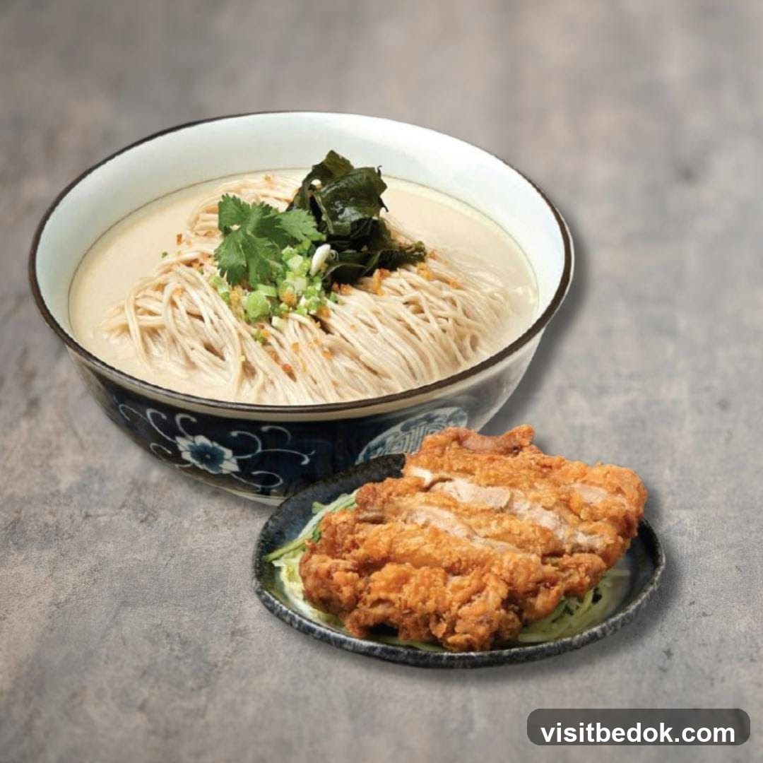 Noodle Soup with Fried Chicken