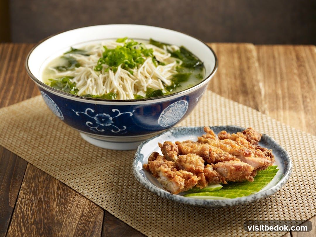 Noodle Soup and Fried Chicken