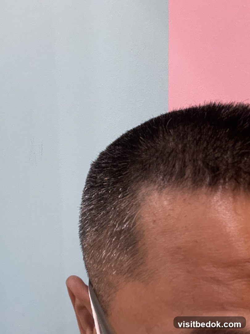 Close-up of a person's head