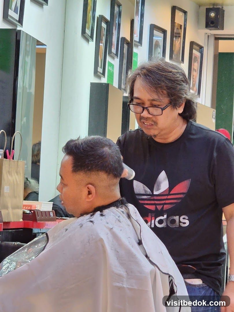 Barber giving a haircut