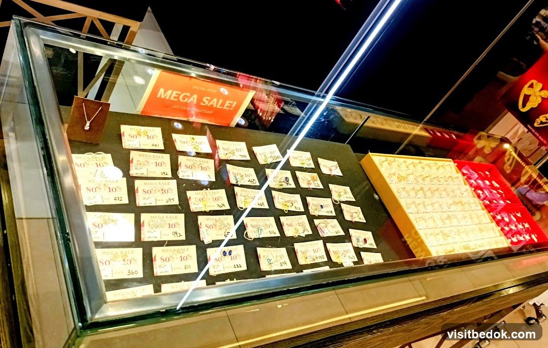 Jewelry Display with Sale Signs