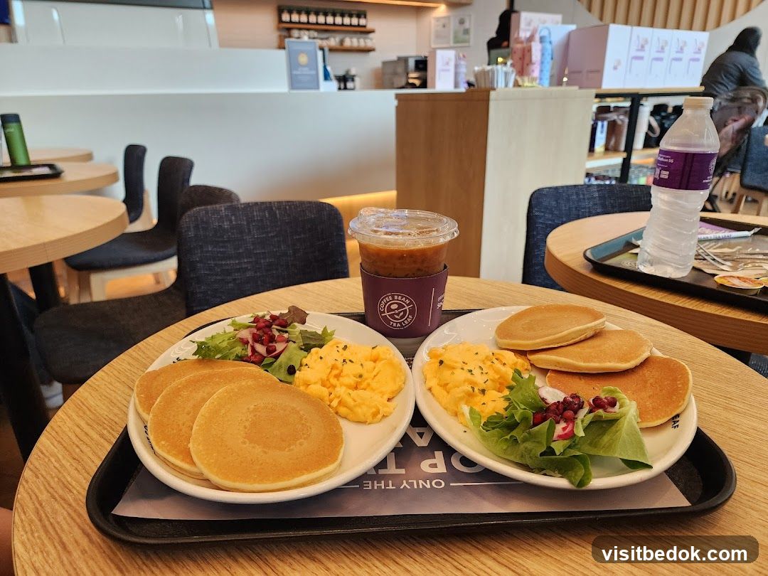 Pancakes and Scrambled Eggs Breakfast