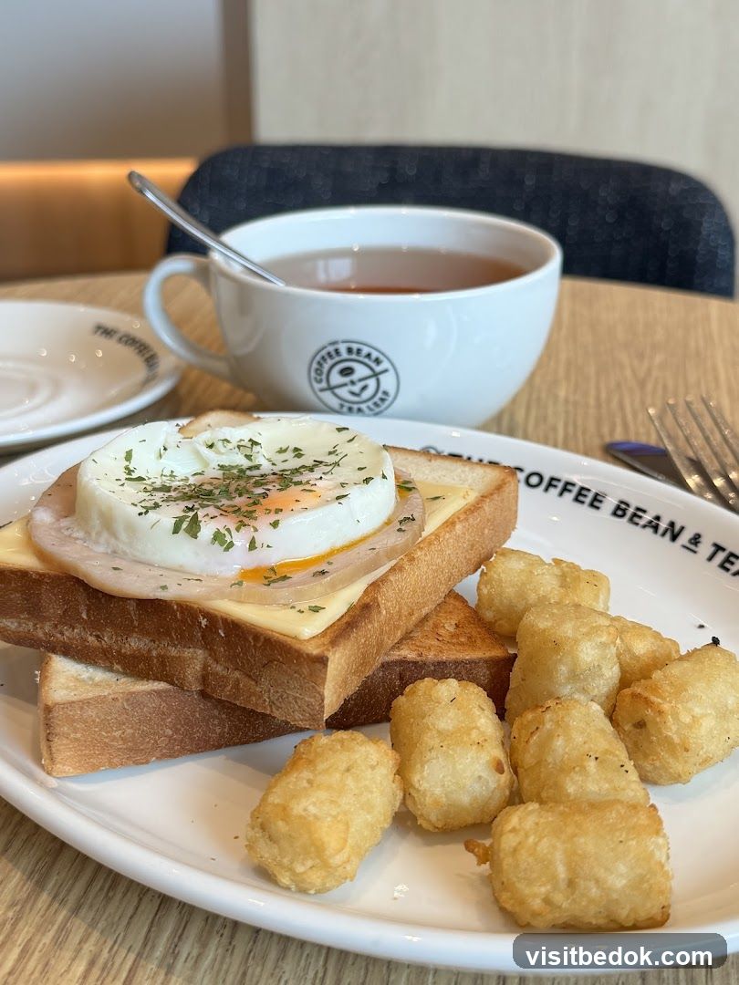 Breakfast Sandwich and Tea
