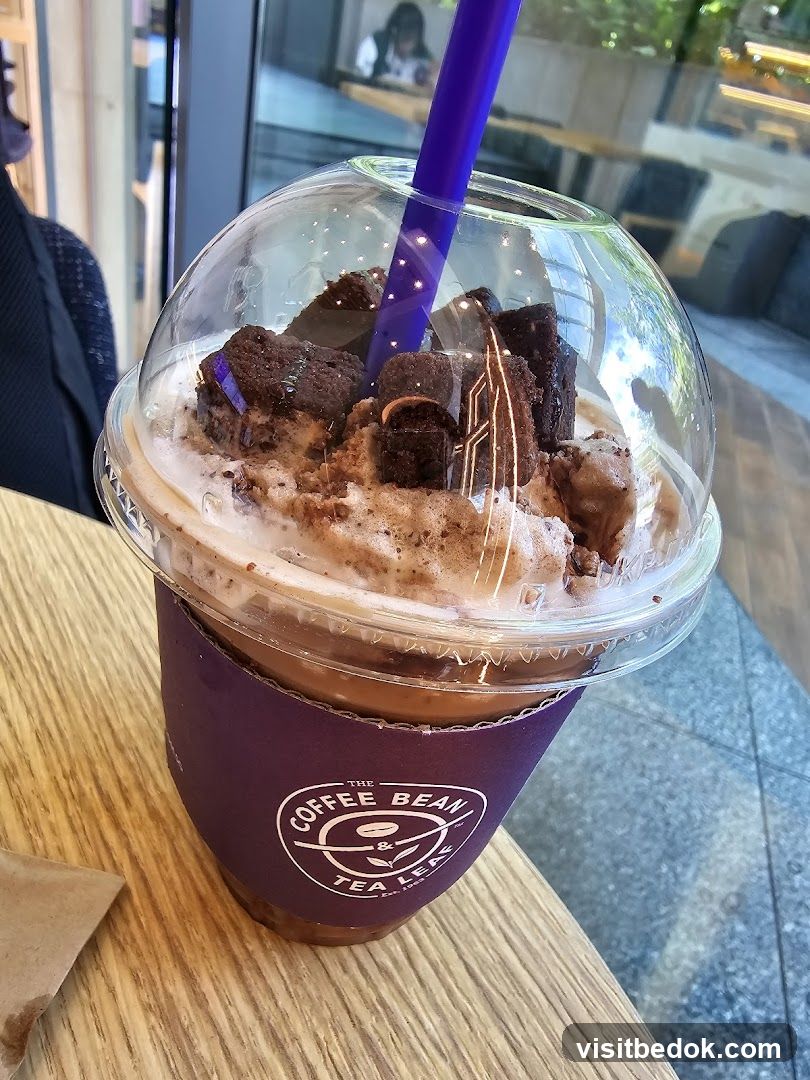 Iced Coffee Drink with Brownie Topping