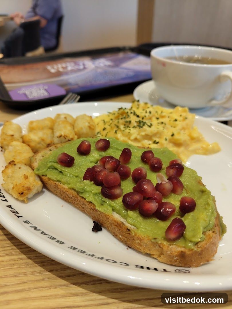 Avocado Toast with Scrambled Eggs and Tater Tots