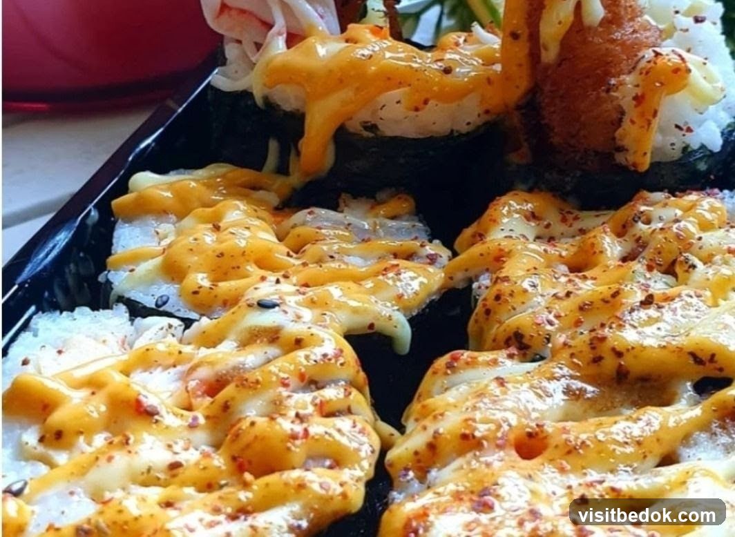 Sushi Rolls with Sauce